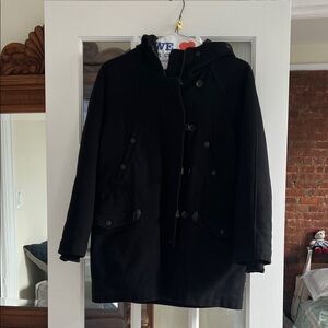 rag & bone Black Pea Coat with Hood